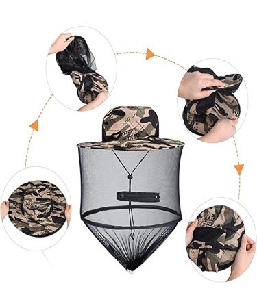 Drasry Mosquito Head Net Hat Fishing Hat Sun Hat Hunting Fisherman Hat with Mesh Hiking Gardening Hat Grey 1pcs 0 - Buy Online on GoSupps.com