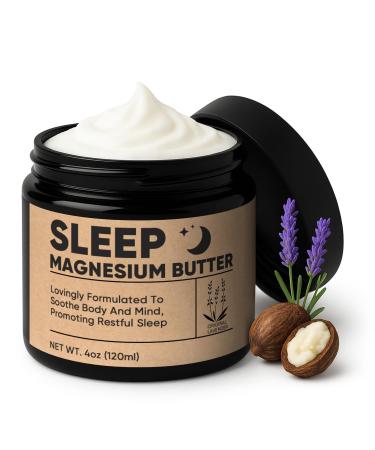 ipxkwll Magnesium Butter for Sleep Nighttime Magnesium Cream for Leg & Foot with Shea & Mango Butter Arnica & Essential Oils for Relaxation Restful Sleep & Leg Comfort(Lavender) (1)