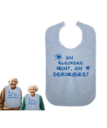 I don't spill I decorate - gift for pension - funny bibs for adult eating apron eating apron clothing protection waterproof ID: 002 blue