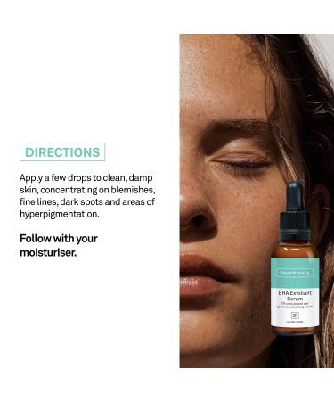 facetheory BHA Exfoliating Serum S3 - Hydrating 2% Salicylic Acid | Redness Reduction | Targeted Skin Renewal | Vegan & Cruelty-Free | Made in UK | 1.0 Fl Oz - Buy Online on GoSupps.com