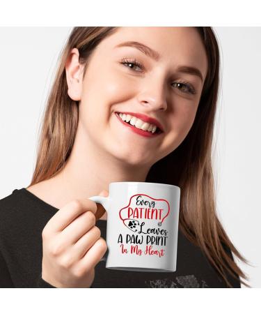Every Patient Leaves A Paw Print Mug - Perfect Gift for Vet Students & Veterinarians | Heart Stethoscope Design | 11oz & 15oz Available - Buy Online on GoSupps.com