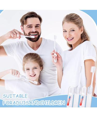 DGUSO Travel Toothbrush Set - 2 Piece Foldable Camping Toothbrush with Soft Bristles & Toothpaste for Adults - Ideal for International Travel - Buy Online on GoSupps.com