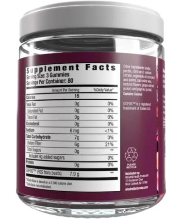 Country Farms Fiber Care Prebiotic Gummies 6g of Fiber Per Serving FOS from Beets Digestive Health Supports Regularity Mixed Fruit Flavor (240 Gummies) - Buy Online on GoSupps.com