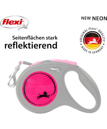 Flexi Retractable Leash New Neon - Pink - Medium - Small Dog | International Shipping - Buy Online on GoSupps.com