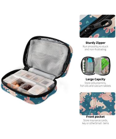 Pfrewn 7 Day Axolotl Kawaii Pill Organizer Case | Portable Weekly Vitamin & Medicine Holder with Zipper | Travel-Friendly Supplement Pouch - Buy Online on GoSupps.com