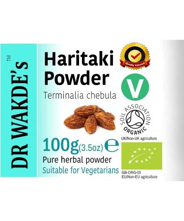 Organic Haritaki Powder - 100g | Pure Raw & Dried | Ayurvedic Herb by Dr. Wakde | Vegan | Same Day Dispatch - Buy Online on GoSupps.com