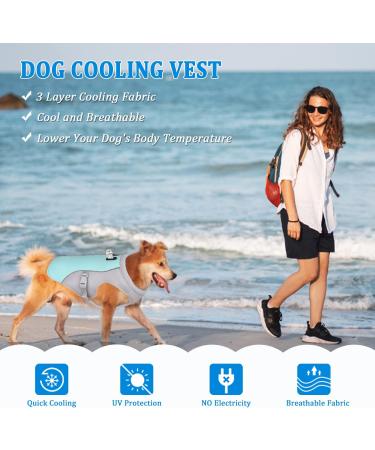TVMall Dog Cooling Vest - Breathable Mesh Cooling Jacket for Summer | Adjustable Reflective Dog Coat for All Sizes (M Blue) - Buy Online on GoSupps.com