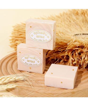 6 Natural Rice Milk Soaps Thai Handmade Rice Soap Whitening Rice Soap with Rice Extract Deep Cleansing and Moisturizing Soap for Skin Whitening - Buy Online on GoSupps.com