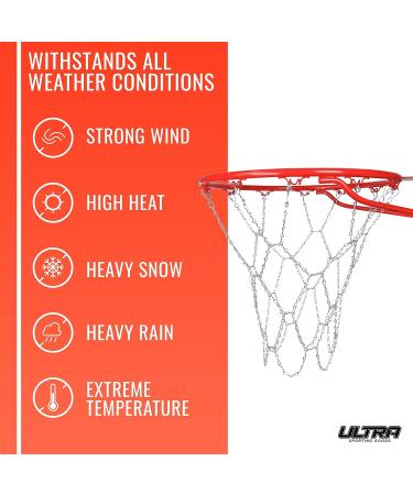 Ultra Sporting Goods Heavy Duty Basketball Net - All Weather Anti Whip, Fits Standard Indoor/Outdoor Rims - 12 Loop (Metal Chain) - Buy Online on GoSupps.com