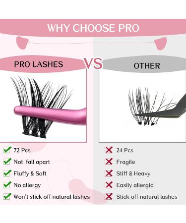 72 Pcs DIY Eyelash Extension Individual Lashes D-10mm Thin Band - Adore D-10mm - Buy Online on GoSupps.com