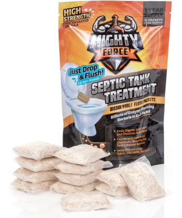 Septic Tank Treatment Packets - 1 Year Supply (12 Dissolvable Flush Packs) - Billions of Active Bacteria - Easy to Use - 12 Count - Buy Online on GoSupps.com