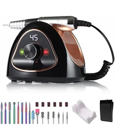 68 W Nail Cutter Professional Nail Cutter For Gel Nails 45000 Rpm 16 In 1 Manicure Pedicure Set With Pedal Cutter For Gel Nails Cuticle Acrylic Gel Green YUYANAIAI