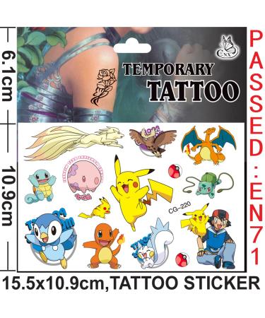 STXADO Cute Fake Tattoos for Kids - 6 Sheets Pikachu Stickers for Birthday Party Favors - Buy Online on GoSupps.com