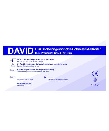 5 x David Pregnancy Test Strips 10 miu/ml HCG Rapid Test