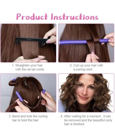 AOOWU 10 Pcs Flexi Rods for Hair Heatless Hair Rollers Bendy Foam Curler Rollers for Short Medium Long Hair Twist-flex Rods Set Heatless Hair Rollers for Sleeping Hairstyle DIY Home Hair Salon 10 pcs - Purple - Buy Online on GoSupps.com