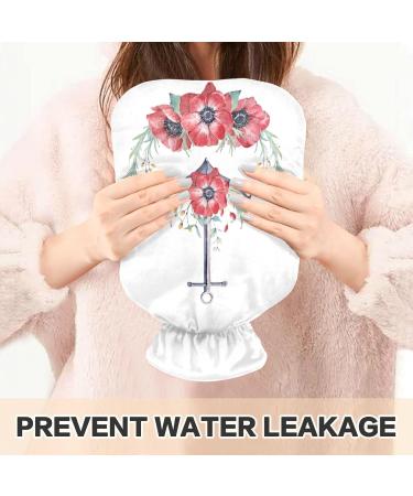 Buy NAANLE 1L Hot Water Bottle - Watercolor Flower Anchor Design | Transparent Pain Relief & Warmth for Bed Hands & Feet - Ideal Heat and Cold Therapy - Buy Online on GoSupps.com