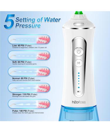 H2ofloss Cordless Water Flosser - 5 Modes, 6 Jets, IPX7 Waterproof, USB Rechargeable - Dental Oral Irrigator for Home/Travel - Buy Online on GoSupps.com