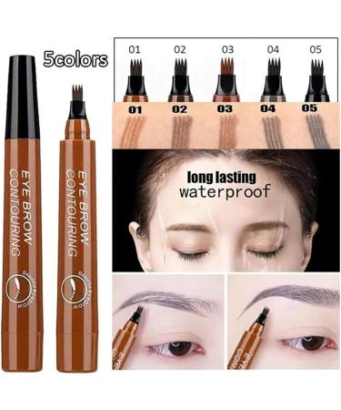 Whimsyard Eyebrow Pencil Lightsbetter Waterproof Brow Pen with Hair like Strokes Natural Brow Eyebrow Pen Lights Better Waterproof Eyebrow Pen Arch Define 3D Microblading 4 Tip Eyebrow Pen (#01) - Buy Online on GoSupps.com