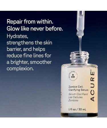 Acure Zombie Cell Clarifying Serum - Rejuvenate Face Serum with Niacinaminde & Milk Thistle Hydrating Anti Aging Daily Treatment to Tone Skin & Boost Cell Turnover for Natural Glow - 1 fl oz 1 Fl Oz (Pack of 1) - Buy Online on GoSupps.com