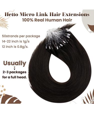 Hetto Microring Extensions - Darkest Brown Real Hair 50g Remy Micro Ring Extensions 55cm Length #2 - Buy Online on GoSupps.com