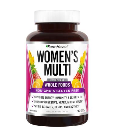 FarmHaven Multivitamin for Women | 22 Essential Nutrients Fruits & Veggies Womens Multivitamin | Whole Food Multivitamin Boosts Energy Immune Heart Health | Womens Daily Vitamins - 90 Capsules