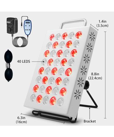 Red Light Lamp Panel 40 LEDs Red Light Near Infrared Light with Timer Adjustable Angle & Brightness Red Lamp at Home/Office - Buy Online on GoSupps.com