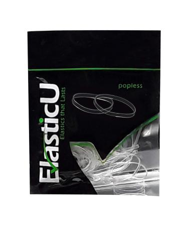 Hair Elastics - STRONG - REUSEABLE - clear Premium Polybands Pack of 70 for Ponytail by ElasticU