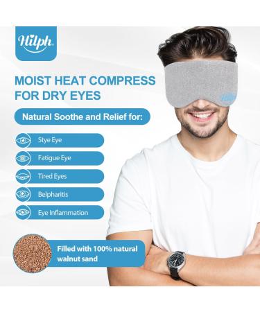 Reusable Heated Eye Mask for Dry Eyes - Relief for Blepharitis, Stye, Puffy Eyes - Grey - Buy Online on GoSupps.com