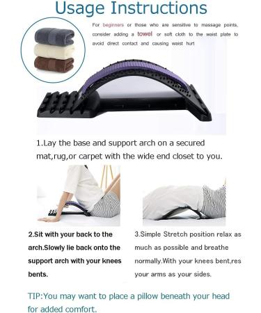 Back Massager Stretcher Waist Lumbar Support Pain Relief Tool - Purple - Buy Online on GoSupps.com