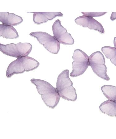 GEORLD 48 Purple Edible Wafer Paper Butterflies Cake Decorations Cupcake Topper - Buy Online on GoSupps.com