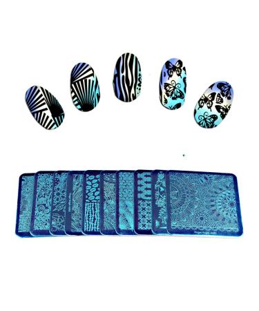 Shop Finger Fishing Nail Art Set: 10 Templates Silicone Stamp & Scraper - Perfect for Manicure & Nail Art Tools Worldwide - Buy Online on GoSupps.com