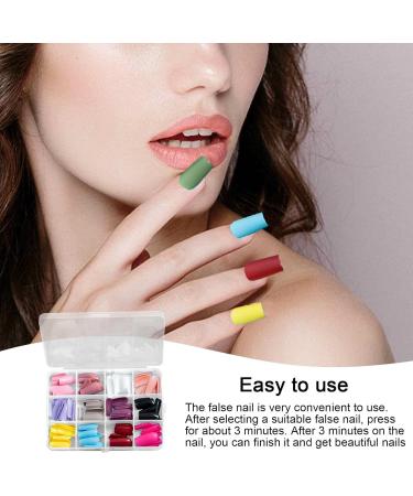 Short Nails Multi Colors and Styles Long Short Fake Nails Full - Easy to Use and Portable Ballerina Coffin Press on Nails for Sritob Glossy Medium Rectangular - Buy Online on GoSupps.com