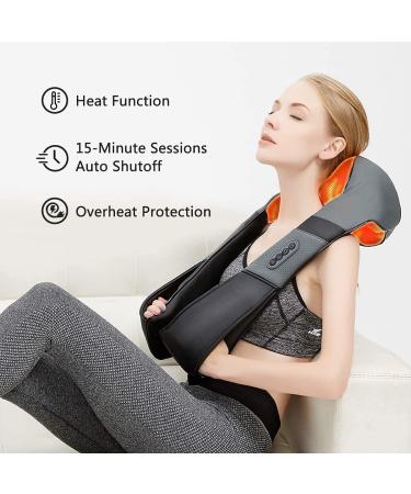 Medcursor 3D Shiatsu Neck Massage Device with Heat - Deep Tissue Relief for Neck Shoulder Back & Body Pain | Perfect for Home Office & Car - Black - Buy Online on GoSupps.com