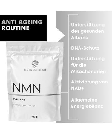 Moya Nutrition NMN Salts | Pure Uthever NMN 99.9% | 30g Vitamin B3 | Premium Quality NMN for Optimal Health - Buy Online on GoSupps.com