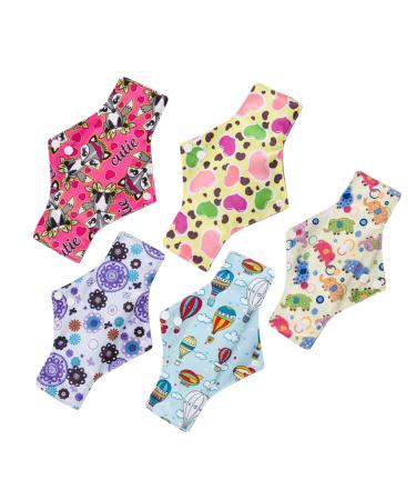 Reusable Menstrual Pads 5pcs Mama Cloth Pads Reusable Napkins Cloth Menstrual Pads Cloth Towel Portable Towel Pad Mother Washable Warp Pad Reusable Feminine Pads