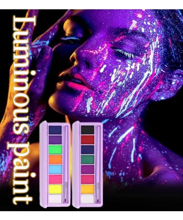 Handaiyan Face Body Paint Palette - 8 Water-Soluble Colors for Halloween & Festivals - Matte Finish Bright Makeup - Buy Online on GoSupps.com