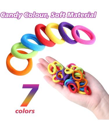 100 Pieces Colored Baby Hair Bands - Elastic Hair Ties for Toddler Girls - Soft Ponytail Holders in Mix Colors - Buy Online on GoSupps.com