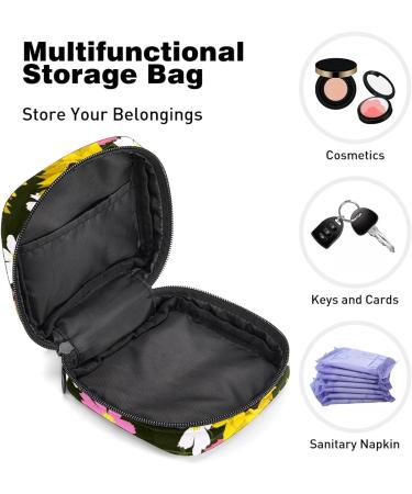 Sunflower Print Sanitary Napkin Storage Bag | Menstrual Cup & Nursing Pad Holder | Portable Period Kit Bag - Color 4 - Buy Online on GoSupps.com
