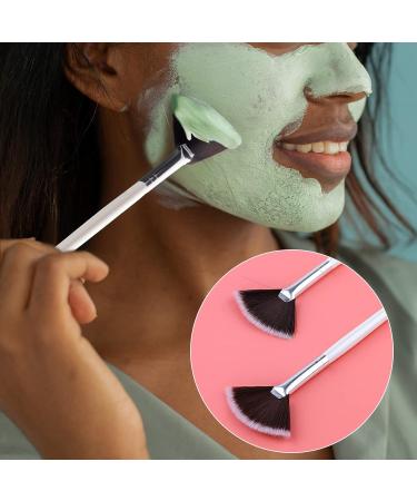 SAVITA 4Pcs Fan Brushes Fan Mask Brush Soft Facial Brushes Tools Facial Mask Applicator Brush Face Mask Brushes Makeup Brushes for Peel Sleeping Mask Mud Mask Makeup(Gradient Brown) 20.5cm/8 inches gradient brown - Buy Online on GoSupps.com