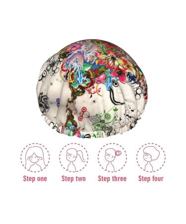 Love Heart Painting Shower Cap - Waterproof, Fits All Sizes & Hair Textures - Women's Bath Cap - Buy Online on GoSupps.com