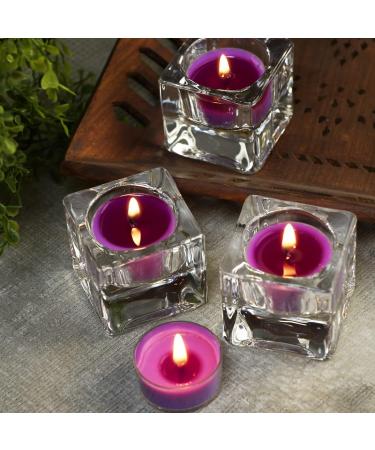 DEYBBY Lavender Scented Soy Wax Tealight Candles Bulk - Aromatherapy for Stress Relief, Relaxation | Long Lasting Clear Cup - 12 Pack - Buy Online on GoSupps.com