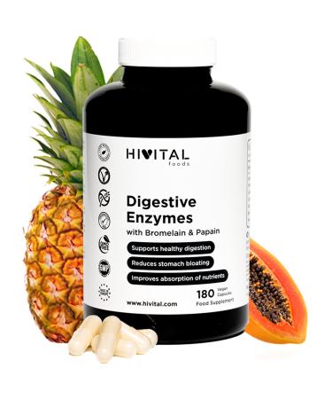 Digestive enzymes.180 vegan capsules.Amylase protease lactase lipase cellulase bromelain and papain.To improve digestion and reduce flatulence - Buy Online on GoSupps.com