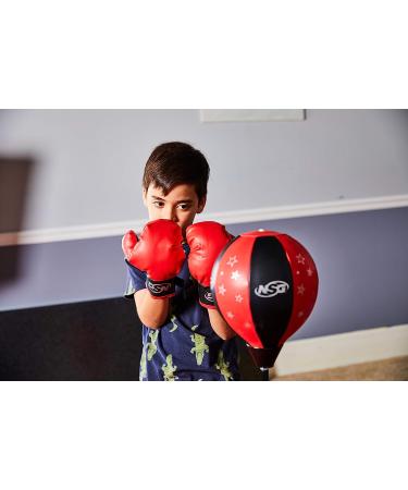 NSG Kids Punching Bag & Boxing Gloves Set - Freestanding & Height Adjustable - Junior Gloves & Hand Pump Included - Ages 3+ - Red/Black - Buy Online on GoSupps.com