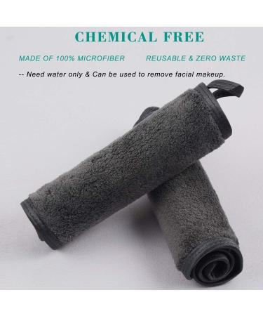 Kinhwa Microfiber Makeup Remover Cloths - Washable & Reusable 6 Pack (15x30cm) - Dark Gray - Perfect for Face Cleansing - Buy Online on GoSupps.com