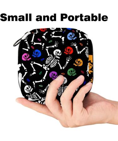 Buy Muooum Menstrual Polster Bag - Zippered Tampon & Bandage Bag for Women & Girls | Happy Halloween Dance Skeletons Design | Fast International Shipping - Buy Online on GoSupps.com