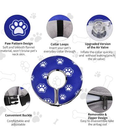 FWLWTWSS Inflatable Dog & Cat Recovery Collar | Adjustable Protective Neck Collar for Post-Operation Care | Leak-Proof Design | Fits Neck Sizes 30.5cm - 45.7cm - Buy Online on GoSupps.com