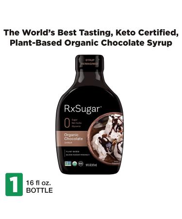 RxSugar Plant-Based Organic Chocolate Syrup 16 oz - 0 Sugar, 0 Net Carbs, Diabetes-Safe | Keto & Gluten-Free - Buy Online on GoSupps.com