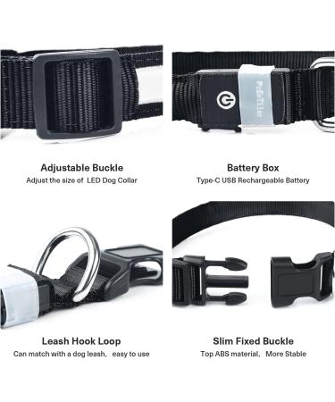 Luminous USB-C LED Dog Collar | Waterproof Light-Up Collar for Small & Medium Dogs | 7 Color Flashing Adjustable Size (28-40cm) - Buy Online on GoSupps.com