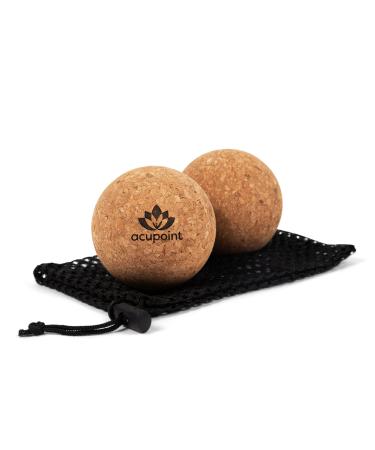 Acupoint Physical Therapy Massage Balls - Ideal for: Yoga Deep Tissue Massage Trigger Point Therapy and Self Myofascial Release Physical Therapy Equipment (Cork)