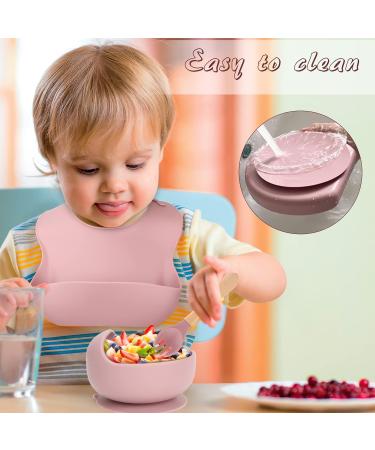 Rose Red Baby Weaning Set - Silicone Feeding Bowls, Plates, Cups, Suction Bowls, Cutlery Set for Babies - Ideal Baby Gifts - Buy Online on GoSupps.com
